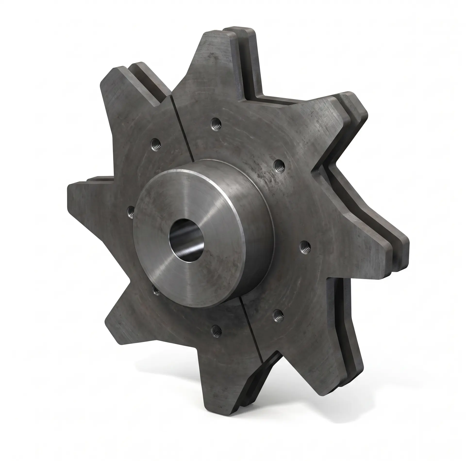 Complete sprocket-shaft assembly with bearing pedestals